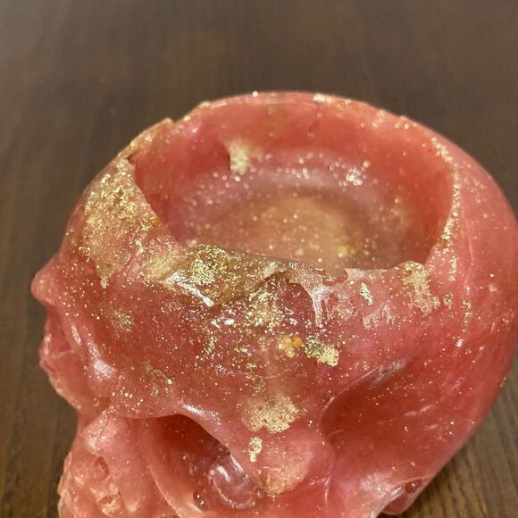 SKULL SHAPED EPOXY RESIN ashtray/planter - Picture 10 of 13